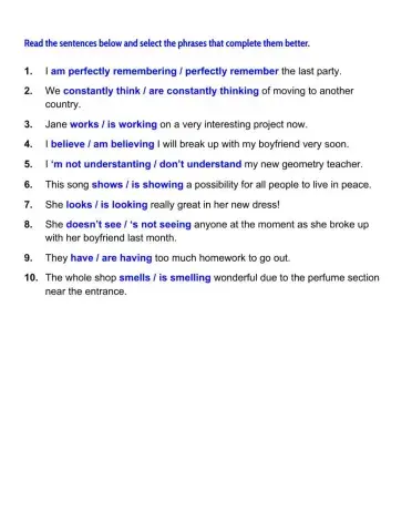 Present Simple & Continuous with State Verbs