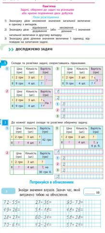 Досліджую задачі. На основі Навчальних зошитів- автори С.Скворцова, О.Онопрієнко