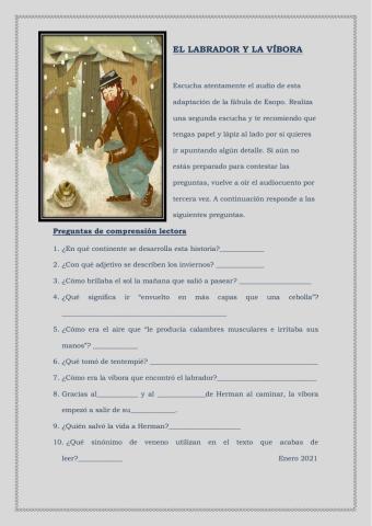 El labrador y la víbora