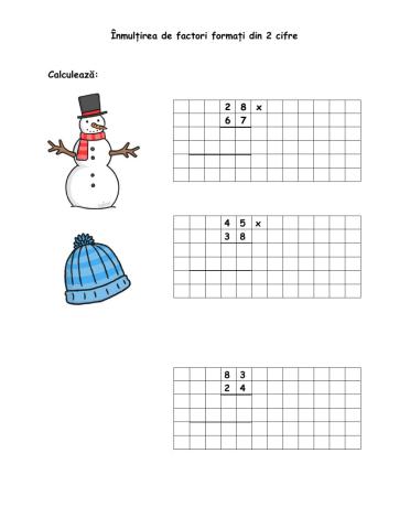 Înmulțirea de factori cu 2 cifre
