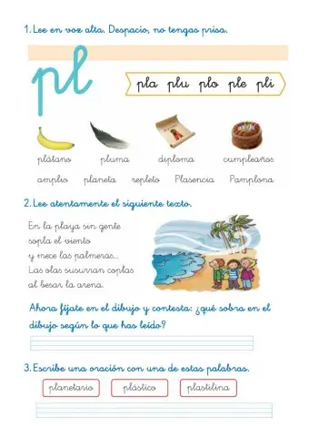 Lectura de palabras con PL