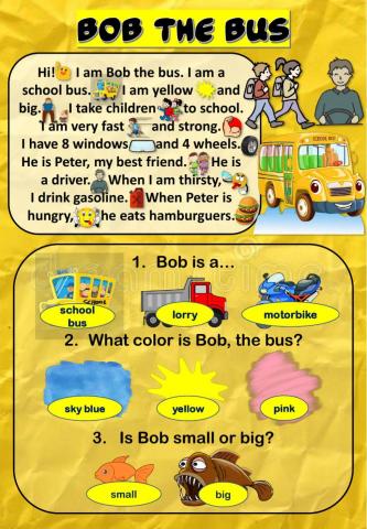 Bob the bus - Reading Comprehension