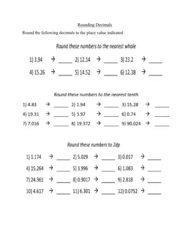 Rounding decimals