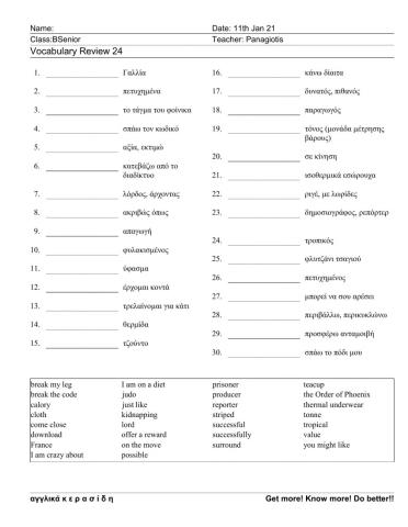 Bsenior Worksheet 24