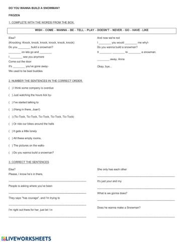 DO YOU WANNA BUILD A SNOWMAN? (SONG)