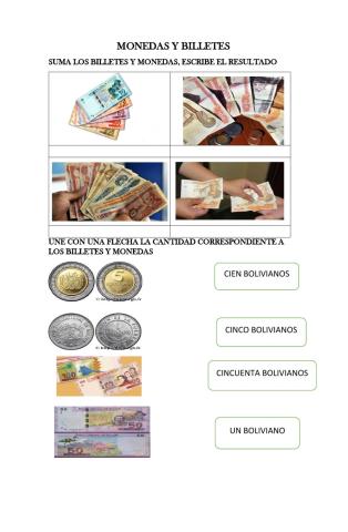 Monedas y billetes de bolivia