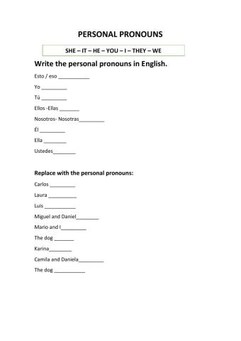 Pronombres personales