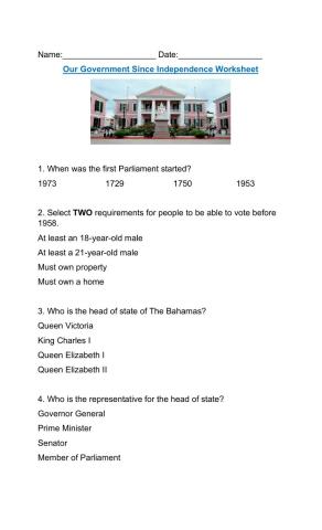 Our Government Since Independence