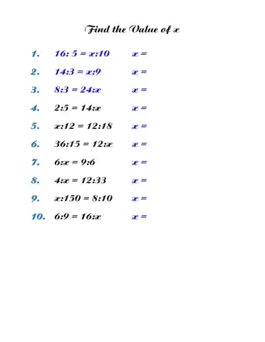 Ratios - Cross Multiplication