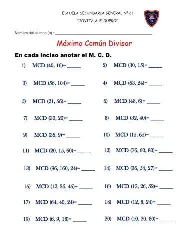 Máximo Común Divisor