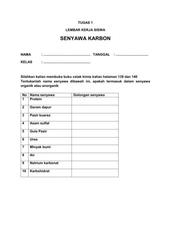 Senyawa organik dan anorganik