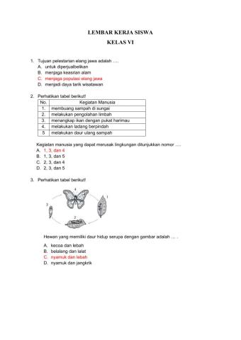 Lembar Kerja Siswa IPA