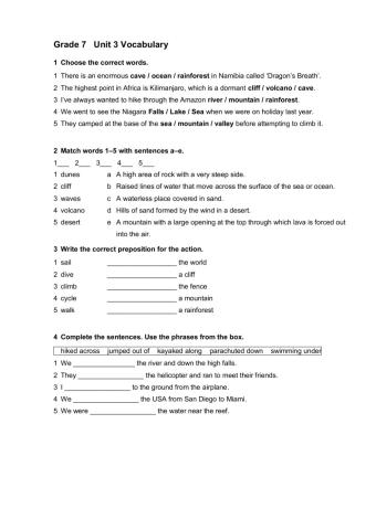 Unit 3 vocabulary Grade 7