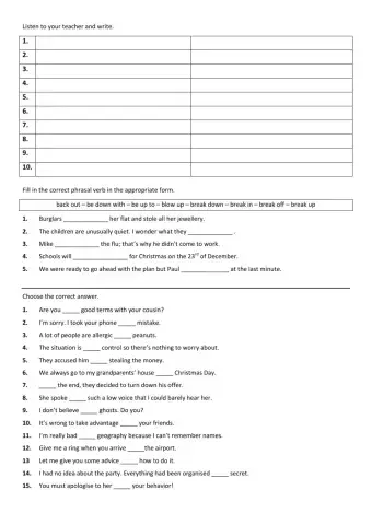 Phrasal verbs+Prepositions