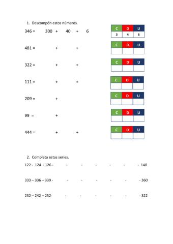 Descomposición de números  y series (Paco)