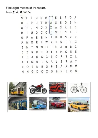 Transport Wordsearch