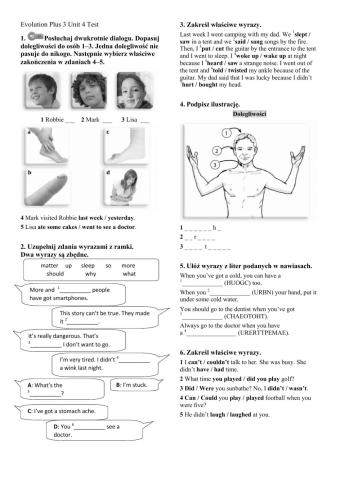 Evolution Plus 3 Unit 4 Test