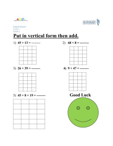 Adding in vertical form