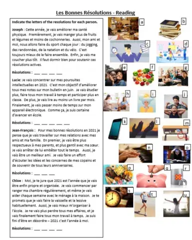 Les bonnes résolutions - Reading 2