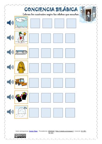 Conciencia silábica: nieve
