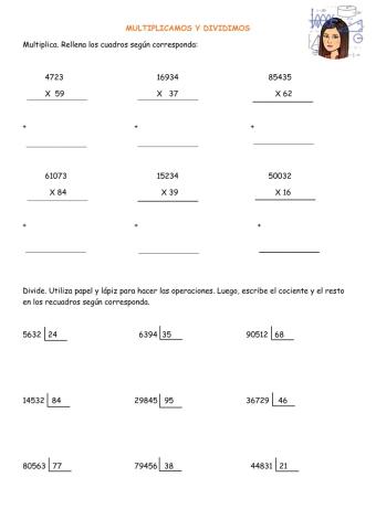 Multiplicaciones y divisiones