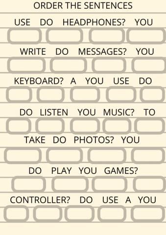 order the sentences unit 3