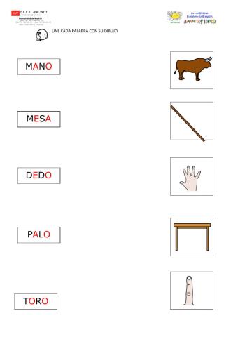 Une cada palabra con su dibujo