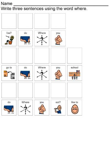 Writing where questions