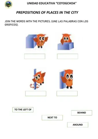 Prepositions of place