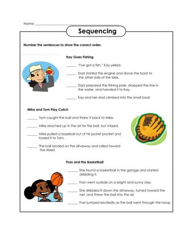 Reading Comprehension Sequencing
