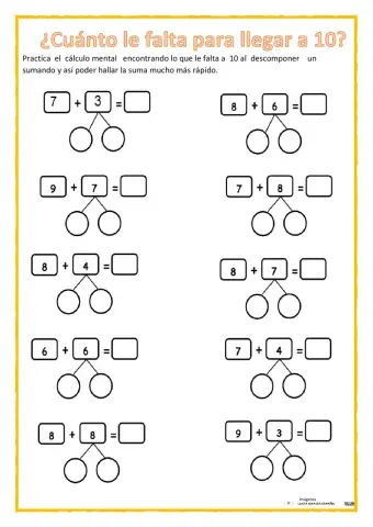 ¿Cuánto falta para llegar a 10 y 20?
