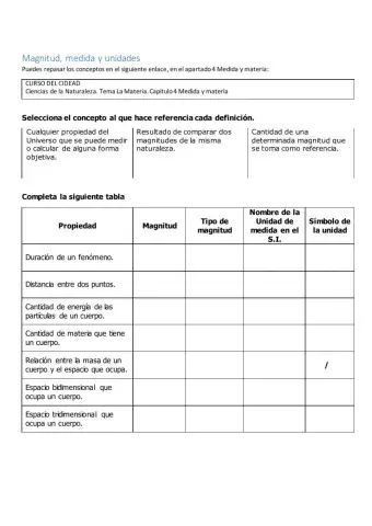 Magnitud, medida y unidades