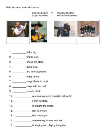 Possessive Adjectives