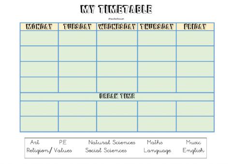 My timetable