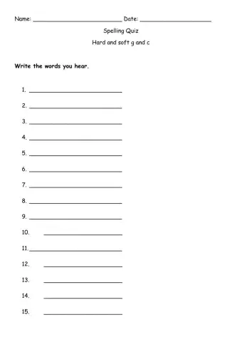 Hard and soft c and g