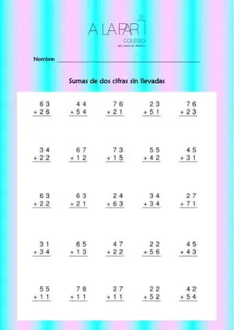 Sumas de dos cifras sin llevadas
