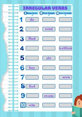 Irregular verbs - short test