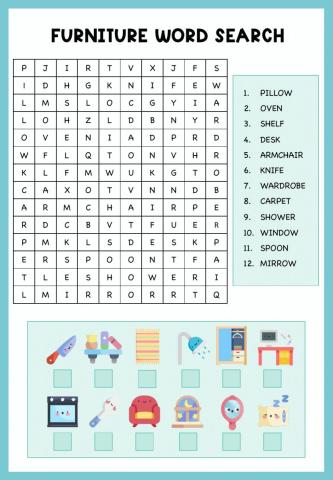 Furniture wordsearch