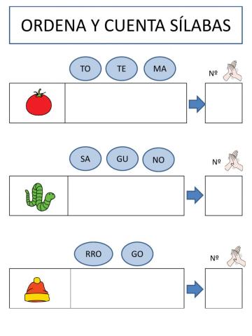 Ordenar y contar sílabas