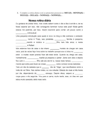 Possessivos - ROTINA