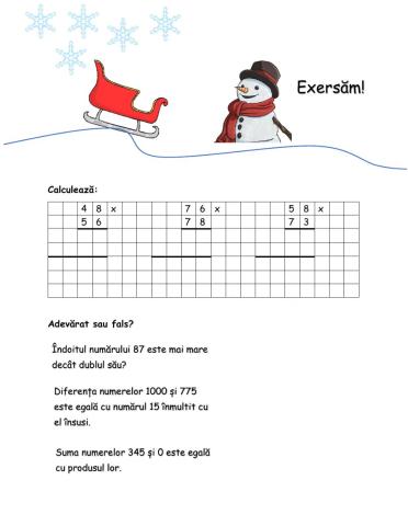 Inmultirea de factori cu 2 cifre