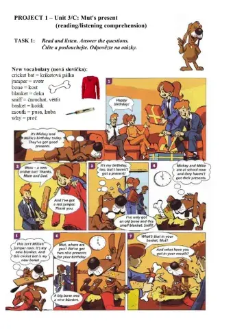 Project 1 Unit 3C - Mut's present (listening-reading comprehension)