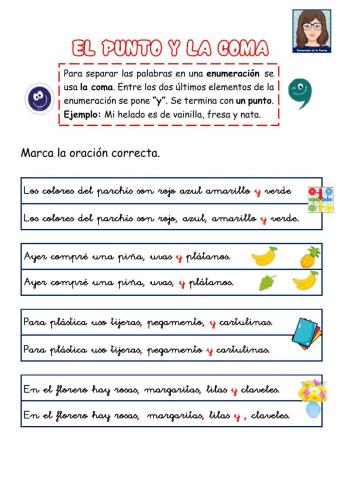 LENGUA 2º El punto y la coma.