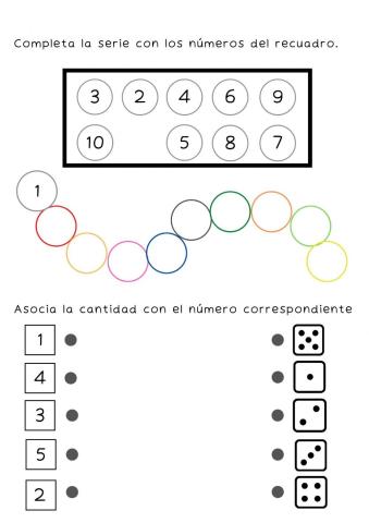 Completa la serie y une