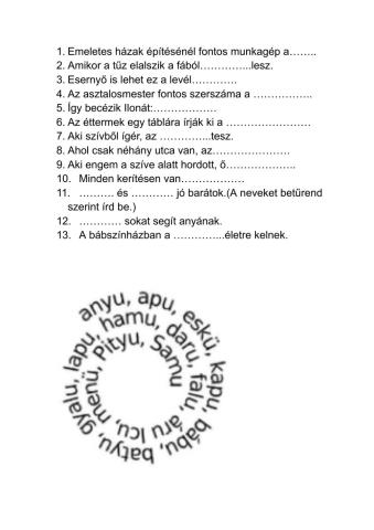 -u,-ü a szavak végén