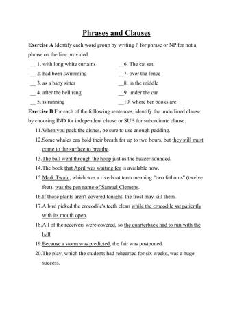Phrases and Clauses