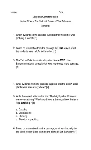 Listening Yellow Elder