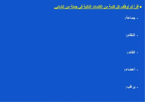 جماعة النظام - الثروة اللغوية