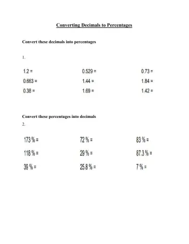 Decimal and percents