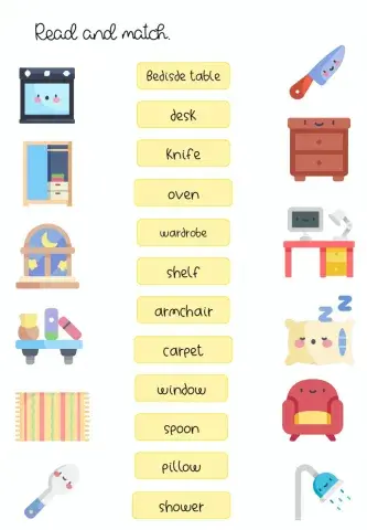 Read and match furniture